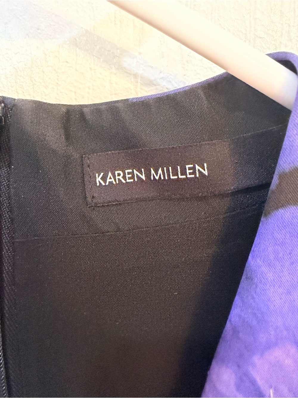 Karen Millen Black and Purple Floral Bodycon Dress size 2 NWOT - Picture 7 of 11